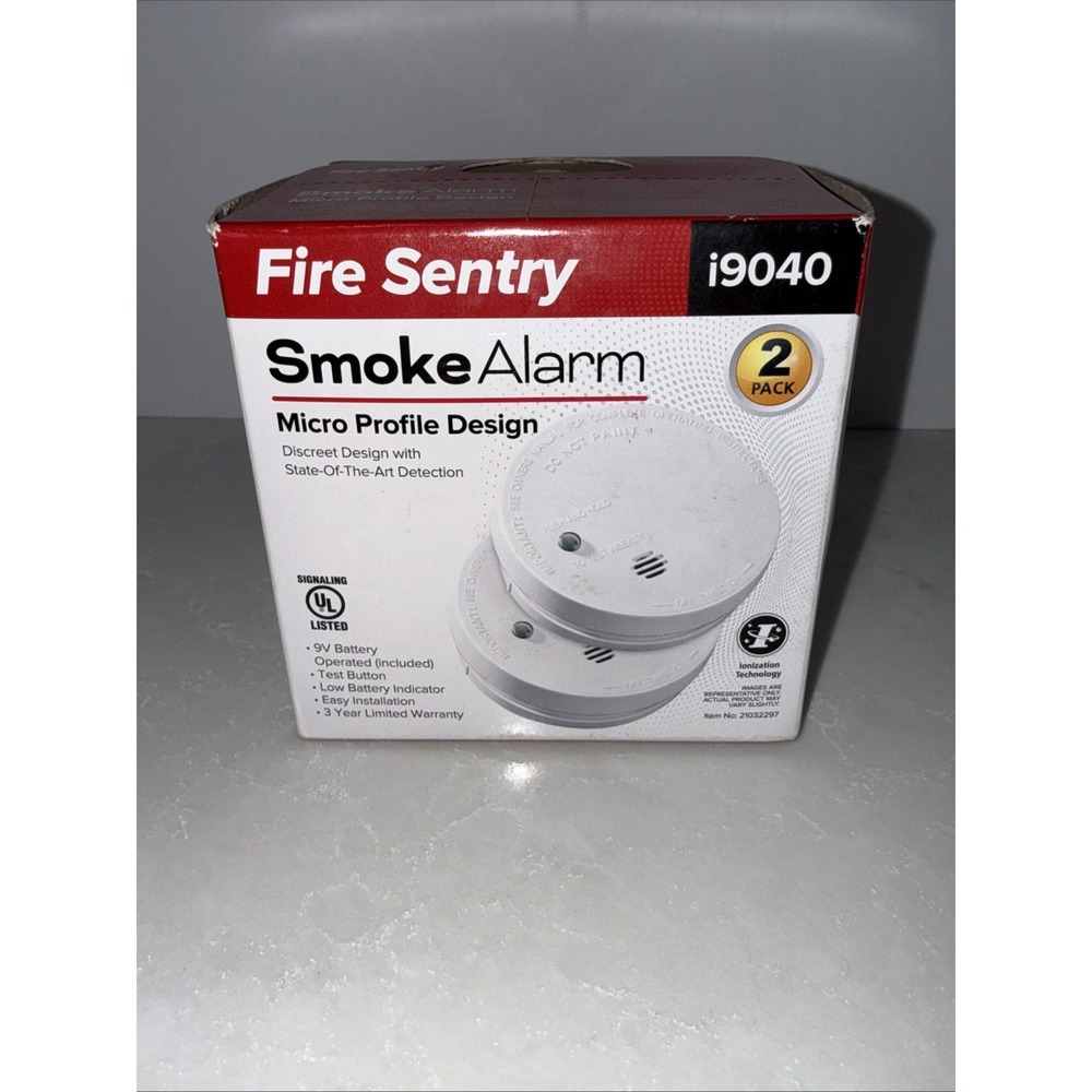 Brand New Fire Sentry Smoke Alarm i9040 - Micro Profile - White - 2 Pack